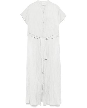 forte_forte Crinkle-Finish Midi Dress - White