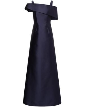 Alberta Ferretti Silk-Blend Long Gown - Blue