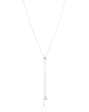 Guzema Flat Tie Necklace - White