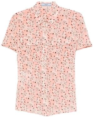 Prada Floral-Print Blouse - Pink