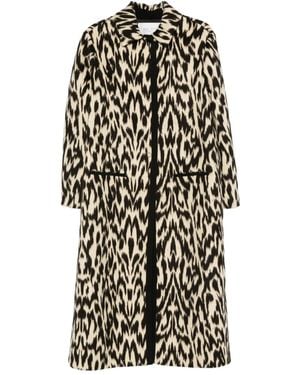Forte Forte Abrigo con animal print - Blanco