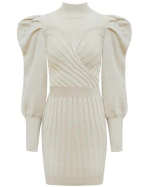 Violante Nessi Yoko Sculptural Ribbed Mini Dress - White
