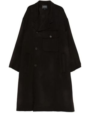 Emporio Armani Patch-Pocket Button Coat - Black