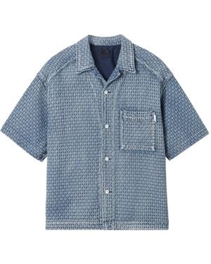 FIVE CM Textured Boxy Shirt - Blue