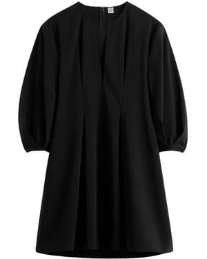 TOTEME Vestido corto con pliegues - Negro