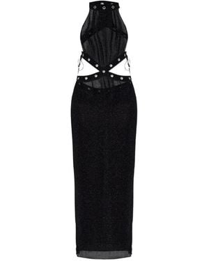 Oséree Halterneck Maxi Dress - Black