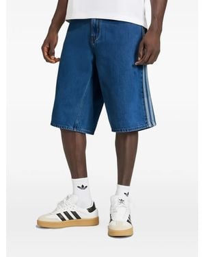 adidas Short En Jean À Rayures Latérales - Blue
