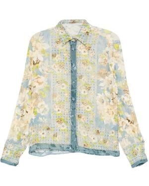 Ermanno Scervino Floral-Print Silk Shirt - White