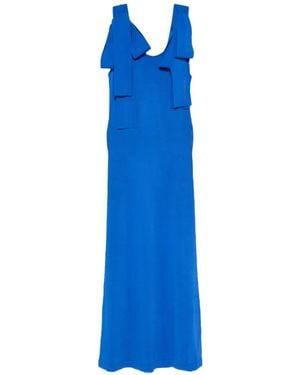 By Malene Birger Meira Bow-Detail Open-Back Maxi Dress - Blue