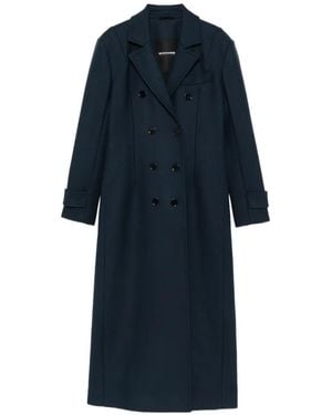 Patrizia Pepe Double-Breasted Wool-Blend Coat - Blue