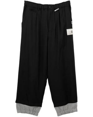 Maison Mihara Yasuhiro Layered Wide-Leg Trousers - Black