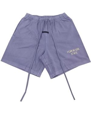 Fear Of God Logo-Print Shorts - Blue