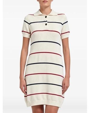 Brunello Cucinelli Striped Cotton Mini Dress - White