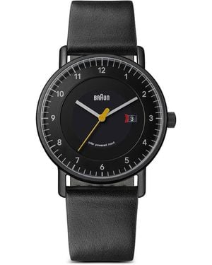 Braun Watches Solar Leather 40Mm Watch - Black