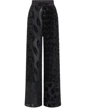 Marine Serre Floral-patterned Drawstring Trousers - ブラック