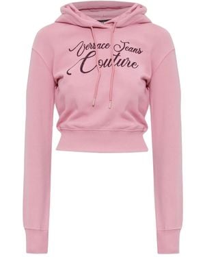 Versace Jeans Couture Sudadera con capucha y apliques - Rosa