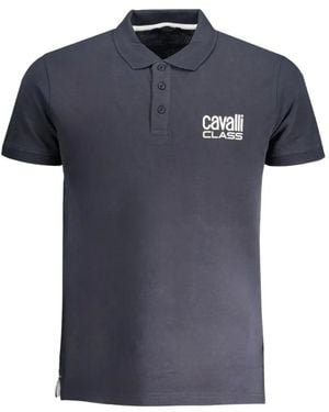 Roberto Cavalli Logo-Embroidered Polo Shirt - Blue