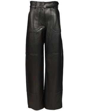 Sportmax Belted Leather Pants - Black