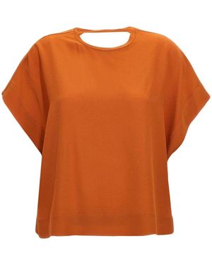 Nude Silk Blouse - Orange