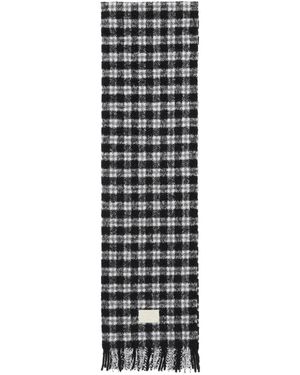 Acne Studios Checked Logo Scarf - White