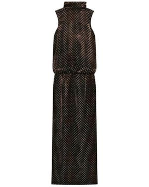 Dries Van Noten Printed High-Neck Dress - Black