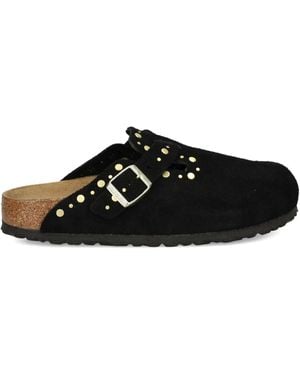 Birkenstock Boston Rivets Studded Buckle Mules - Black