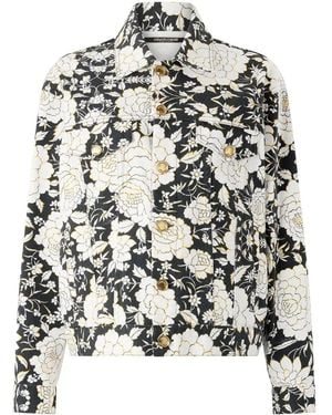 Roberto Cavalli Floral Print Denim Jacket - White