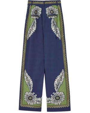 La DoubleJ Brooklyn Plooibroek Met Bloemenprint - Blauw