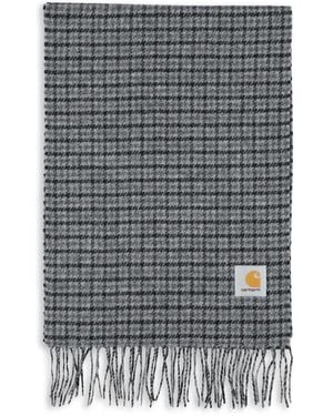 Carhartt Checked Fringed Scarf - Grey