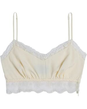 Simone Rocha Top Con Ribete De Encaje - Blanco