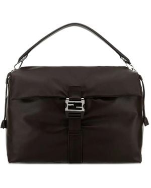 Fendi Buckle-Detail Messenger Bag - Black