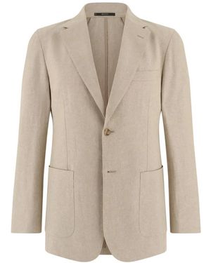 BOGGI Mélange Linen And Cotton Jacket - Natural