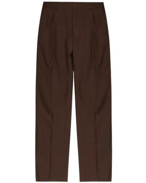 MM6 by Maison Margiela Creased-Finish Straight-Leg Trousers - Brown