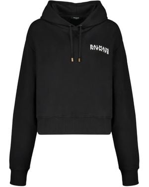 Balmain Sudadera Con Capucha Y Logo - Negro