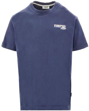 Pompeii3 What's The Rush Cotton T-Shirt - Blue