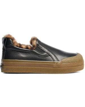 Ash Anemone Slip-On-Sneakers Mit Pelzbesatz - Schwarz