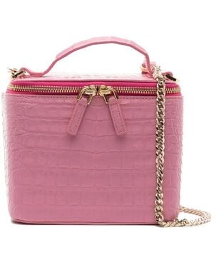 MARIA OLIVER Crocodile-Embossed Zipped Tote Bag - Pink