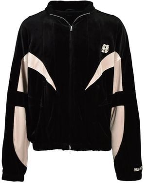 BREATH Embroidered-Logo Velour Jacket - Black