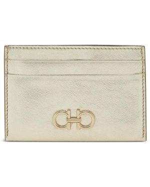 Ferragamo Gancini Kartenetui aus Leder - Natur