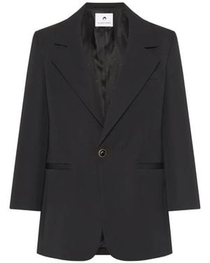 Marine Serre Twill Boxy Blazer - Black