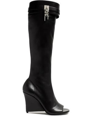 Givenchy Shark Lock Stiletto Leren Sandalen - Zwart
