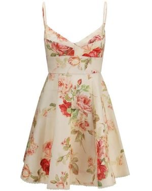 Zimmermann Roselight Linen Mini Dress - White