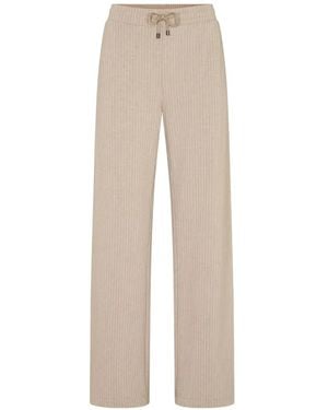 Juvia Drawstring Striped Trousers - Natural