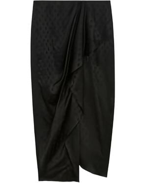 Isabel Marant Breen Polka-Dot Draped Skirt - Black