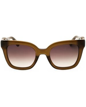 Longchamp Sonnenbrille Mit Eckigem Gestell - Braun