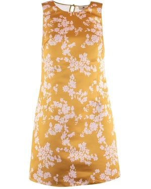 Elisabetta Franchi Vestido corto con bordado floral - Metálico