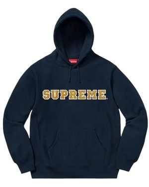 Supreme Logo-Lettering Hoodie - Blue