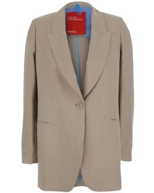 ..,merci Single-Breasted Blazer - Natural
