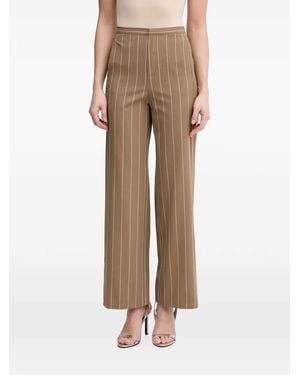 Benetton Pantalon Ample À Fines Rayures - Natural