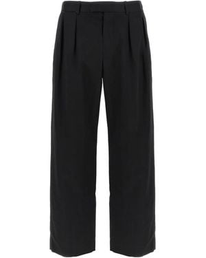 The Row Cotton Straight-Leg Pants - Black